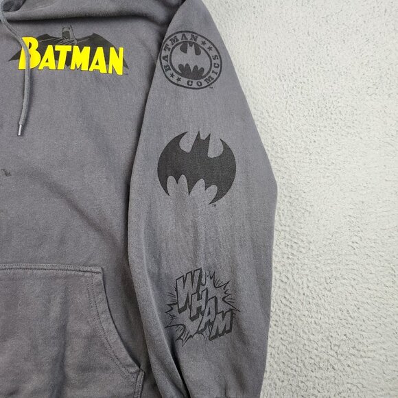 Batman Hoodie Men's 2XL XXL Gray Gotham Guardian Hooded Sweatshirt DC Comics - Picture 8 of 10